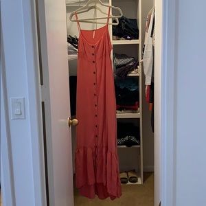 Free people coral maxi denim